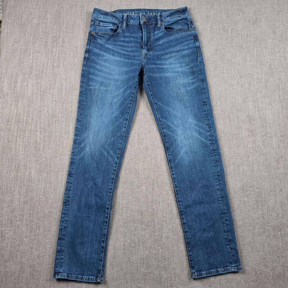 American Eagle Mens Slim Straight Jeans 30 x 32 Next Level Flex Medium Wash